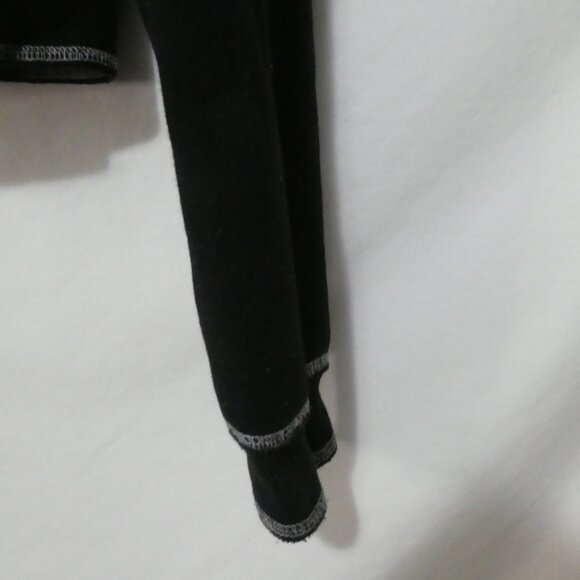 BEBE SPORT | small | Black & White Cropped Mesh Lined Hoodie | Logo & Stripes - Picture 9 of 15